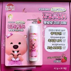 《贸》韩国啵乐乐儿童胶囊润唇膏 儿童护唇补水 4.2g 草莓/桃子