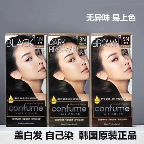 韩国进口正品水果之乡植物科馥染发剂可芬Confume染发膏盖白发