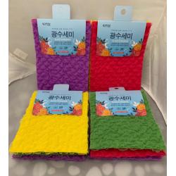 韩国进口丝光抹布3条装月光抹布刷碗布洗碗巾百洁布不沾油易清洗